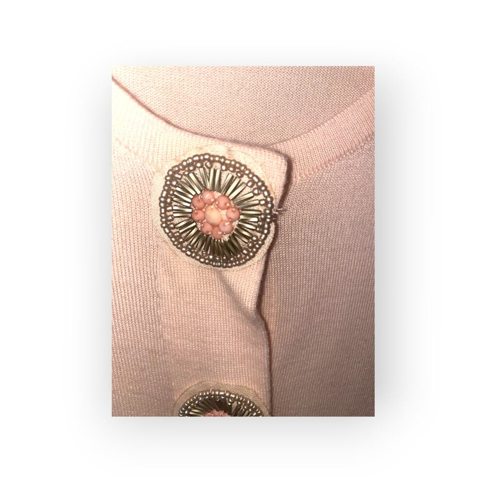 Boden Lightweight Sweater | Womens Sz 4 | Peach | Embellished Buttons | EUC - Picture 2 of 4
